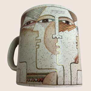 ☕️ VTG 1990 LAUREL BURCH FACE PAINTINGS MUG
